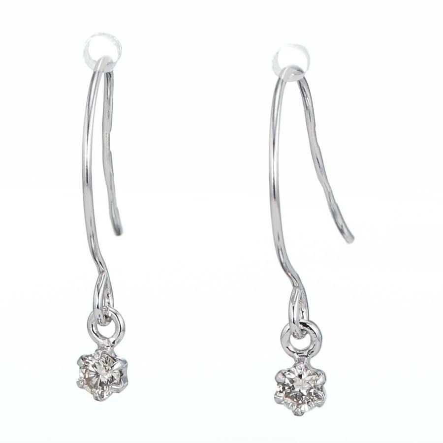 ピアス レディース ダイヤモンド プラチナ K18 YG PG シンプル 一粒 0.06カラット 普段用 揺れるピアス プレゼント 人気 | DAIYA（ゴルフ用品、日用品） | 04