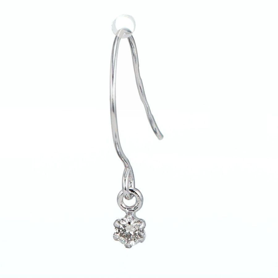 ダイヤモンド ピアス 片耳用 0.02ct PT900 K18 フックピアス 揺れる 一粒 レディース | DAIYA（ゴルフ用品、日用品） | 01