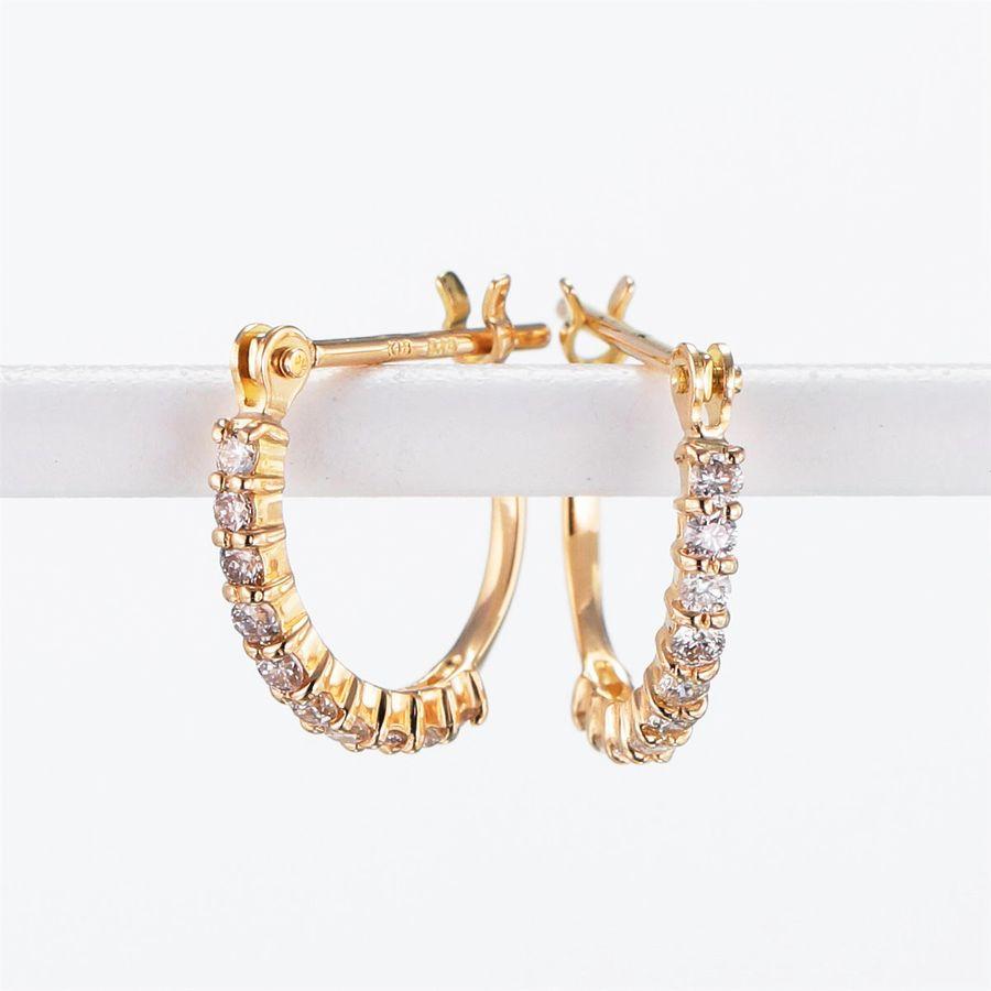 ダイヤモンド ピアス ハーフエタニティ K18 ダイヤピアス 0.2カラット 50代 40代 普段使い 記念日 誕生日 プレゼント |  | 05