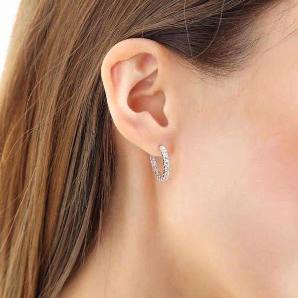 ダイヤモンド ピアス K18 ハーフエタニティ 1.0カラット 50代 40