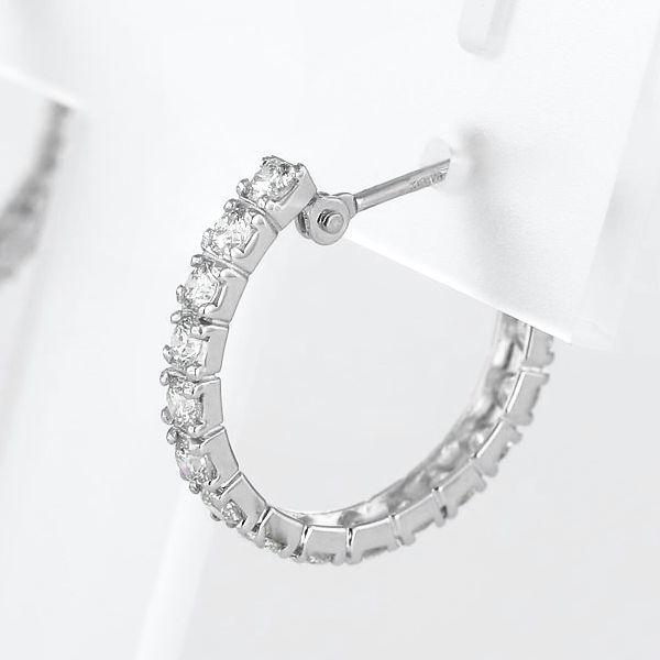 ダイヤモンド ピアス K18 ハーフエタニティ 1.0カラット 50代 40代 ホワイトゴールド ダイヤピアス 記念日 誕生日 プレゼント 受注品 |  | 02