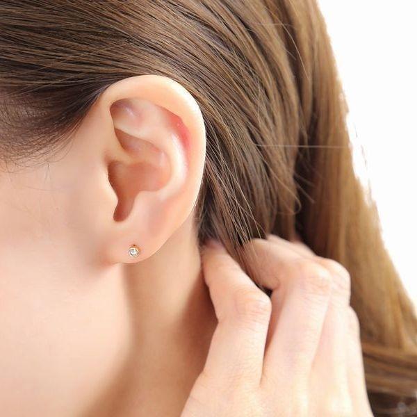 ダイヤモンド ピアス 一粒 プラチナ K18 レディース 0.12カラット ダイヤピアス シンプル 普段使い 記念日 誕生日 プレゼント | DAIYA（ゴルフ用品、日用品） | 18