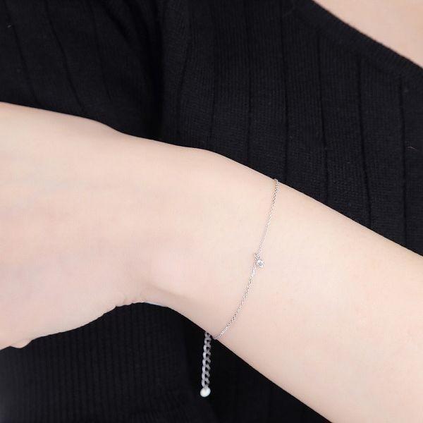 ブレスレット レディース プラチナ ダイヤモンド 50代 40代 30代 一粒0.05カラット 調節可能 普段使い 記念日 誕生日 プレゼント 人気 | DAIYA（ゴルフ用品、日用品） | 11