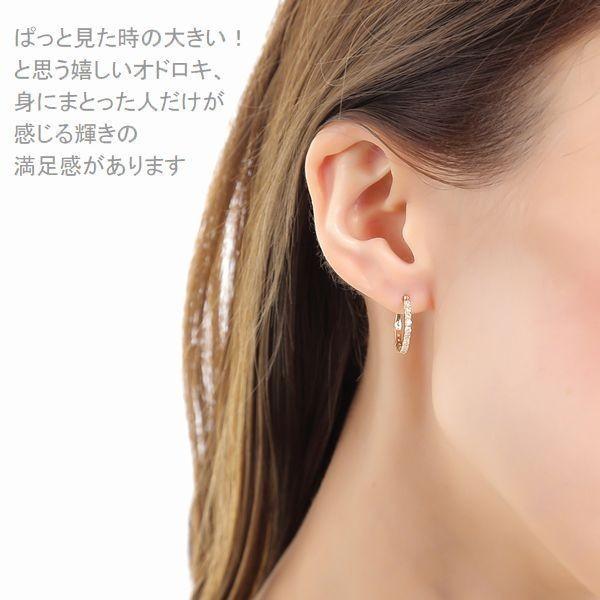 PG ダイヤモンド ピアス ハーフエタニティ K18 ダイヤピアス 0.5