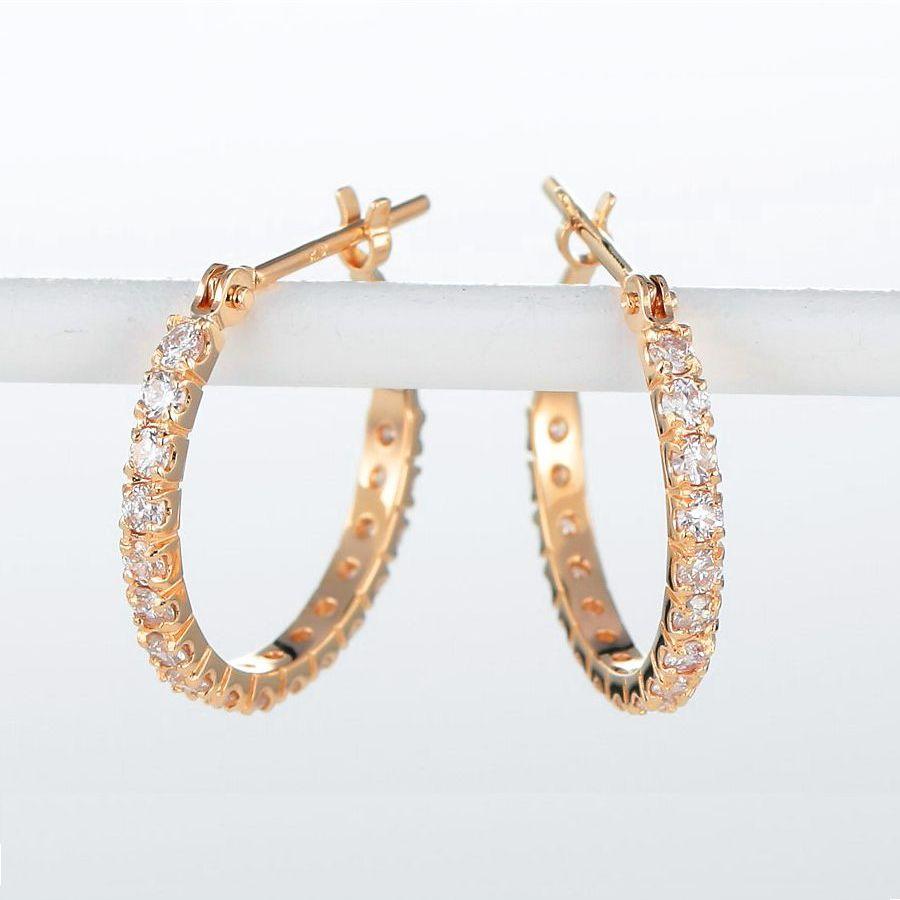 C*y様 【本物保証】K10PG 天然ダイヤモンド 各0.5ct ピアス｜刻印0 K18 PG 0.5ct ダイヤモンド フープ ピアス ゴールド 遮断式 送料無料