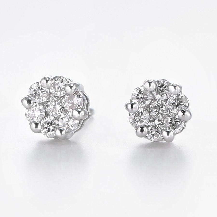 専用JK288★高級 ダイヤモンド0.3ct K18WG ピアス HANDMADE】K18 ダイヤモンド ピアス 0.228ct/0.241ct F/G VVS2