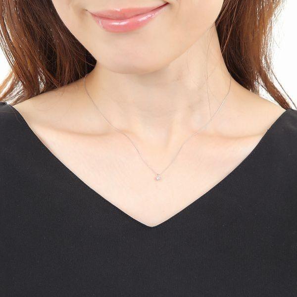 ダイヤモンド ネックレス レディース プラチナ 一粒 0.1カラット 50代 40代 ダイヤモンド シンプル 普段用 記念日 誕生日 プレゼント 人気の画像