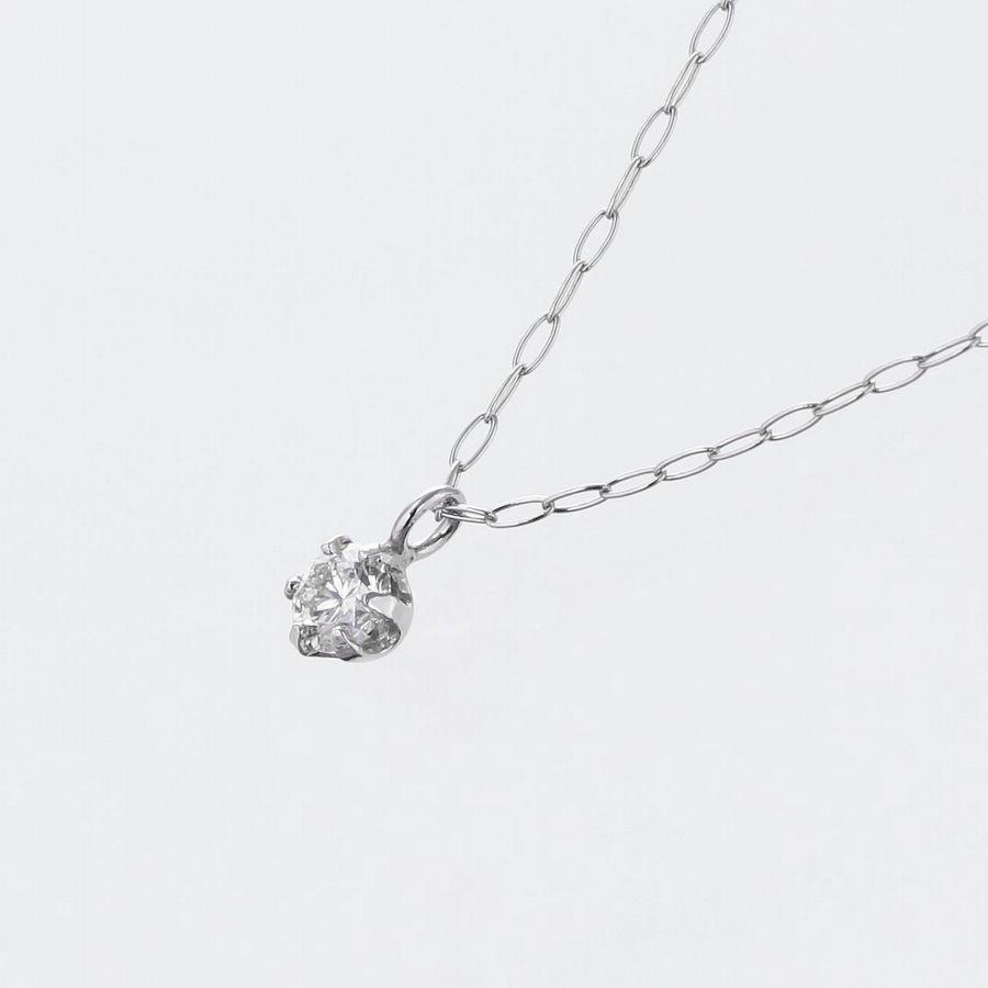 ダイヤモンド ネックレス 一粒 18金 プラチナ 0.1カラット レディース 50代 40代 ダイヤネックレス シンプル 普段使い 記念日 誕生日 プレゼント | キング | 05