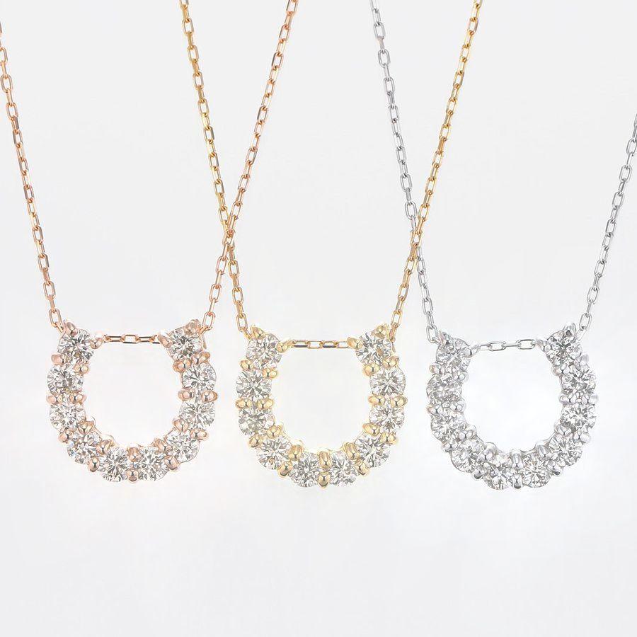 ダイヤモンド ネックレス ホースシュー K18 0.3カラット レディース ダイヤネックレス 50代 40代 普段使い 記念日 誕生日 プレゼント | DAIYA（ゴルフ用品、日用品） | 04