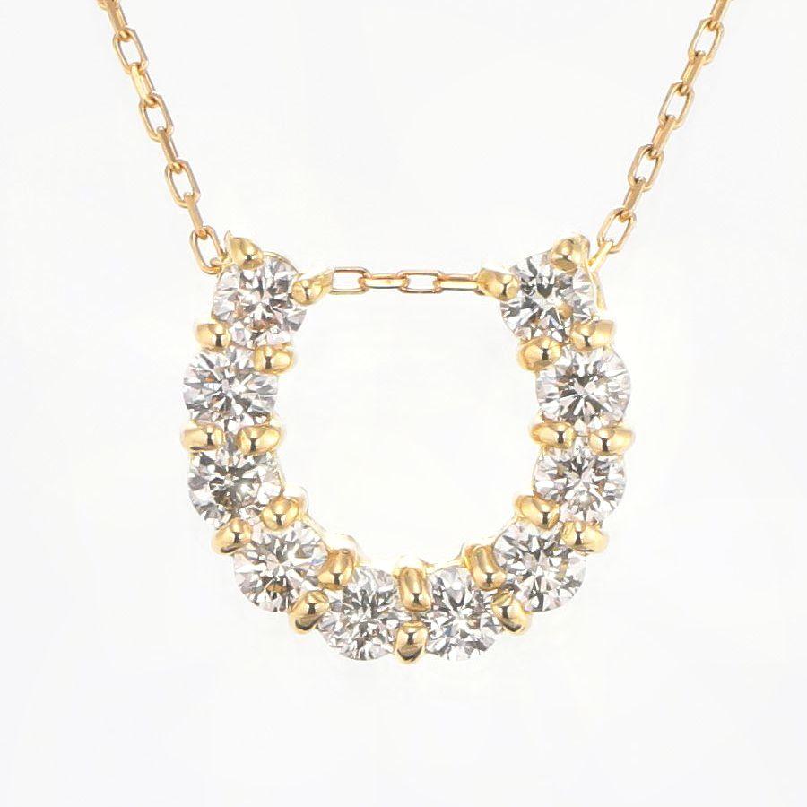 ダイヤモンド ネックレス ホースシュー K18 0.3カラット レディース ダイヤネックレス 50代 40代 普段使い 記念日 誕生日 プレゼント | DAIYA（ゴルフ用品、日用品） | 06