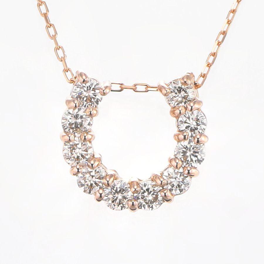 ダイヤモンド ネックレス ホースシュー K18 0.3カラット レディース ダイヤネックレス 50代 40代 普段使い 記念日 誕生日 プレゼント | DAIYA（ゴルフ用品、日用品） | 07