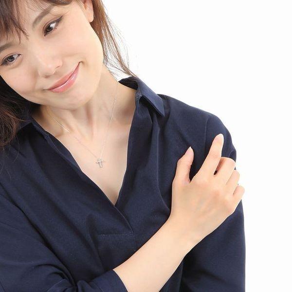 ダイヤモンド ネックレス クロス K18 0.3カラット レディース ダイヤネックレス 50代 40代 普段使い 記念日 誕生日 プレゼント | DAIYA（ゴルフ用品、日用品） | 17