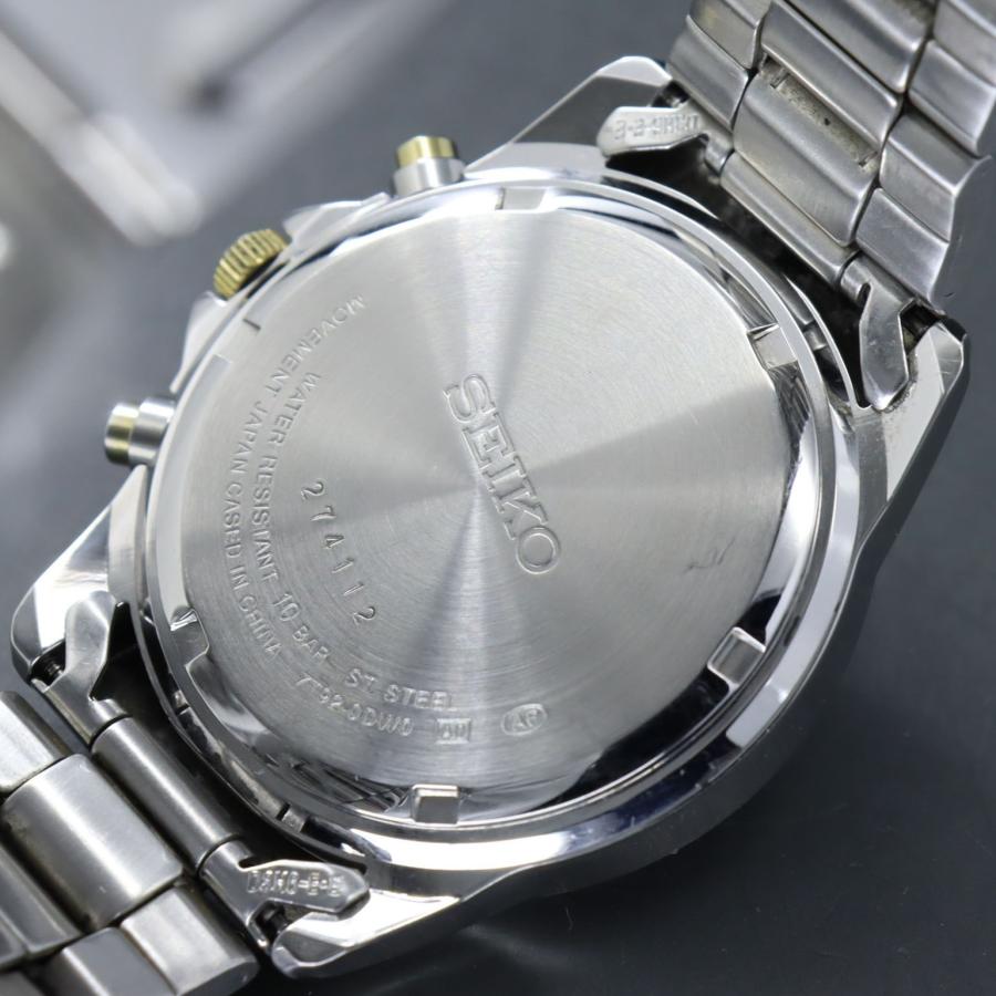 SEIKO 【稼働】セイコー 7T92-0DW0 クロノグラフ クォーツ 新