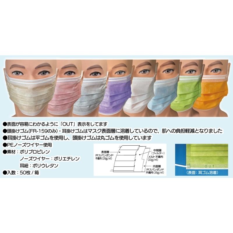 ファーストレイト フィット使いきりマスク125 レギュラーサイズ 95×175mm グレー 50枚/箱×50箱入 FR-125