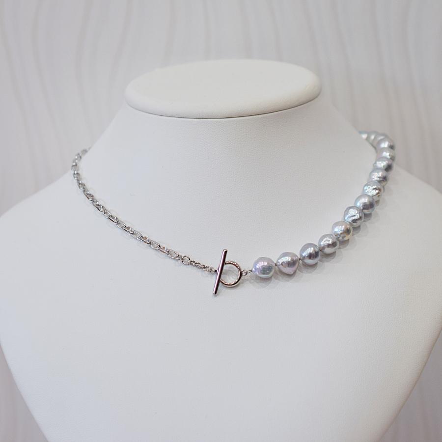 pg119_1］完成品 9mm - 10mm バロック バロックパール ナチュラル