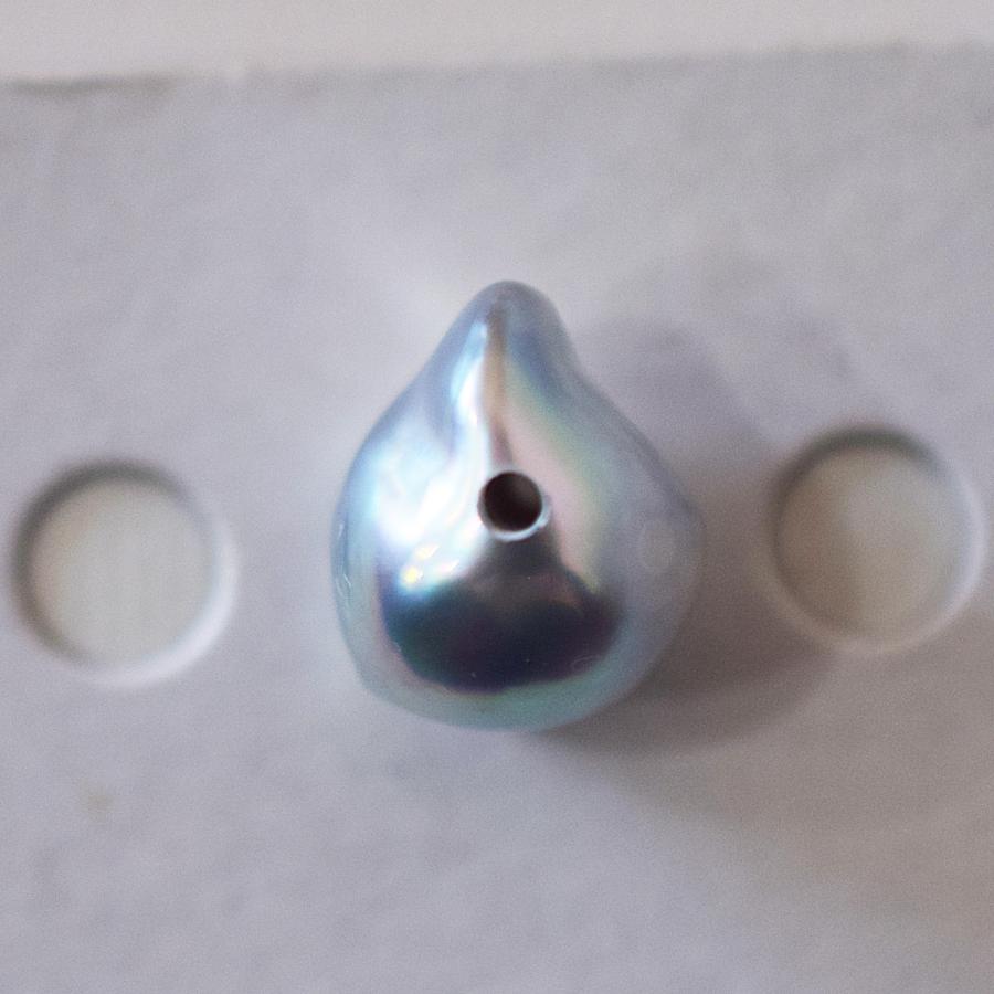 pg141_1］あこや真珠 11mm 大珠 バロックパール スルーネックレス