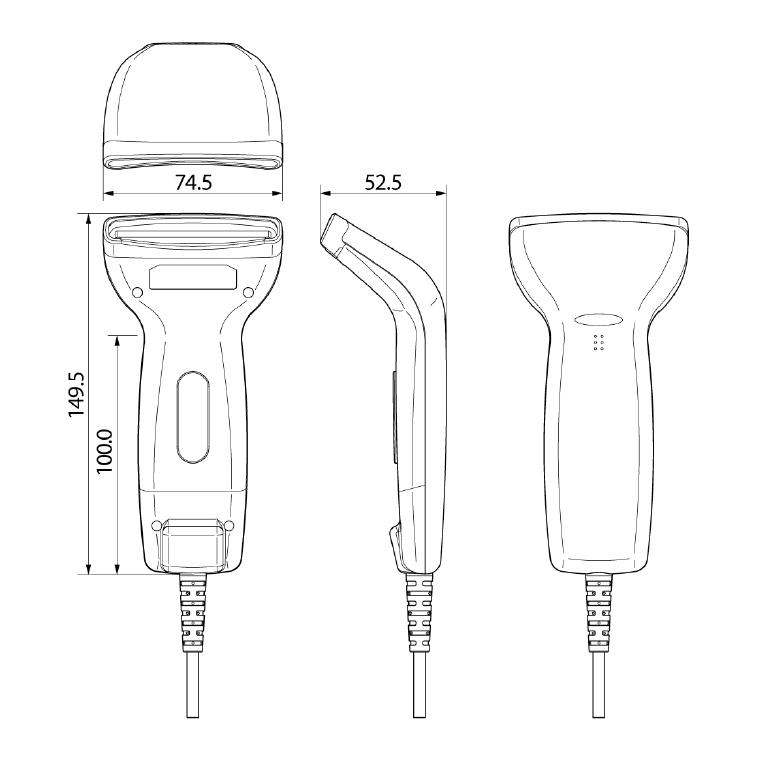 オプトエレクトロニクス バーコードリーダー USB接続 C-37-U GS1 65mm