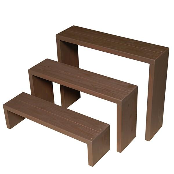 フラワースタンド ウッドステージ WSF663-CB ３段タイプ 色はCB カフェブラウン