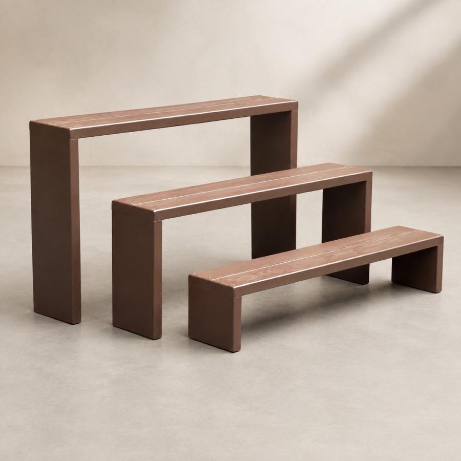 完成品・日本製】WelcomeWood 木製花台 WSF903 90×18cm 高さ違い18・36