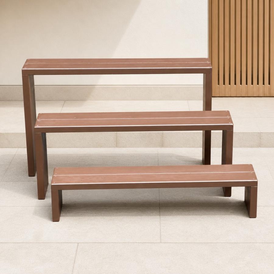 完成品・日本製】WelcomeWood 木製花台 WSF903 90×18cm 高さ違い18・36