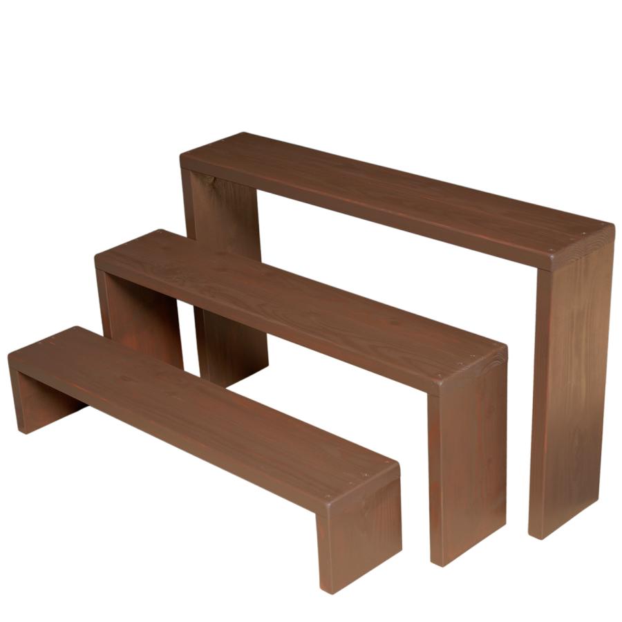 木製フラワースタンド 花台 90cm 3段（高さ違い3台セット）完成品 日本