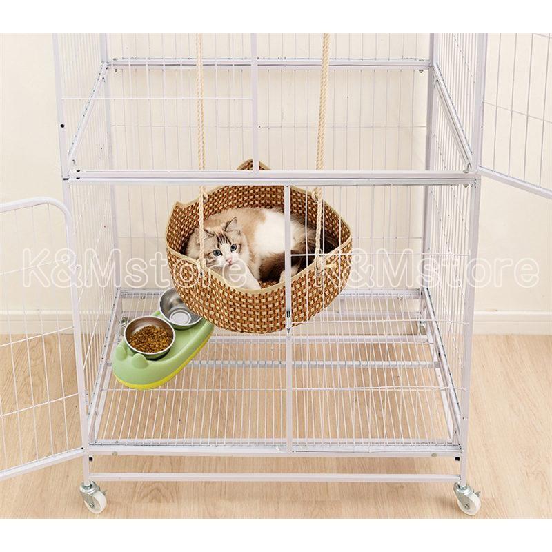猫 ハンモック 夏 ベッドハンモック 藤編み ゲージ用 ペット 猫 ハンモック 夏 ベッドハンモック 藤編み ゲージ用 ペット