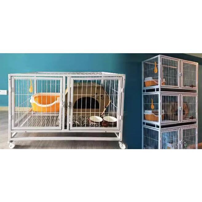 ペットゲージ 大型2段 ペットホテル/ショップ/クリニック向け Welina 犬小屋ケージ 多頭管理に 省スペースでしっかり区分け 業務用にもの画像