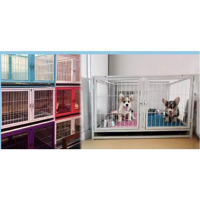 ペットゲージ 大型2段 ペットホテル/ショップ/クリニック向け Welina 犬小屋ケージ 多頭管理に 省スペースでしっかり区分け 業務用にもの画像