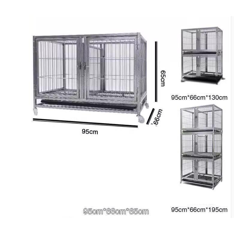 ペットゲージ 大型2段 ペットホテル/ショップ/クリニック向け Welina 犬小屋ケージ 多頭管理に 省スペースでしっかり区分け 業務用にもの画像