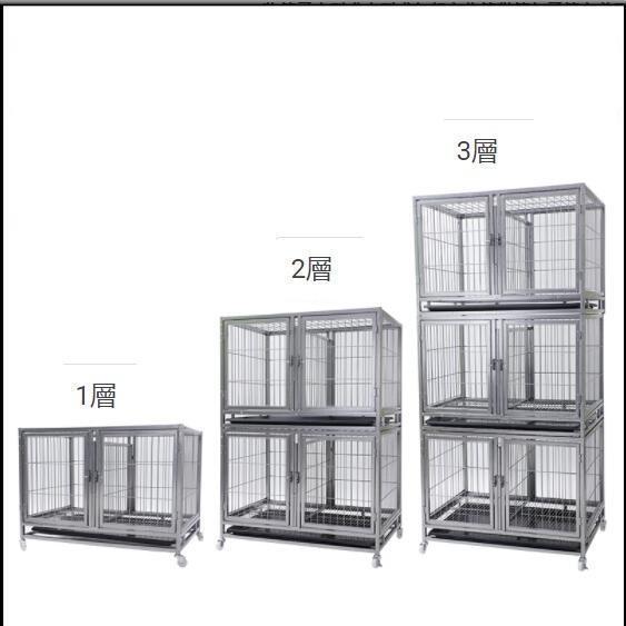 ペットゲージ 大型2段 ペットホテル/ショップ/クリニック向け Welina 犬小屋ケージ 多頭管理に 省スペースでしっかり区分け 業務用にもの画像