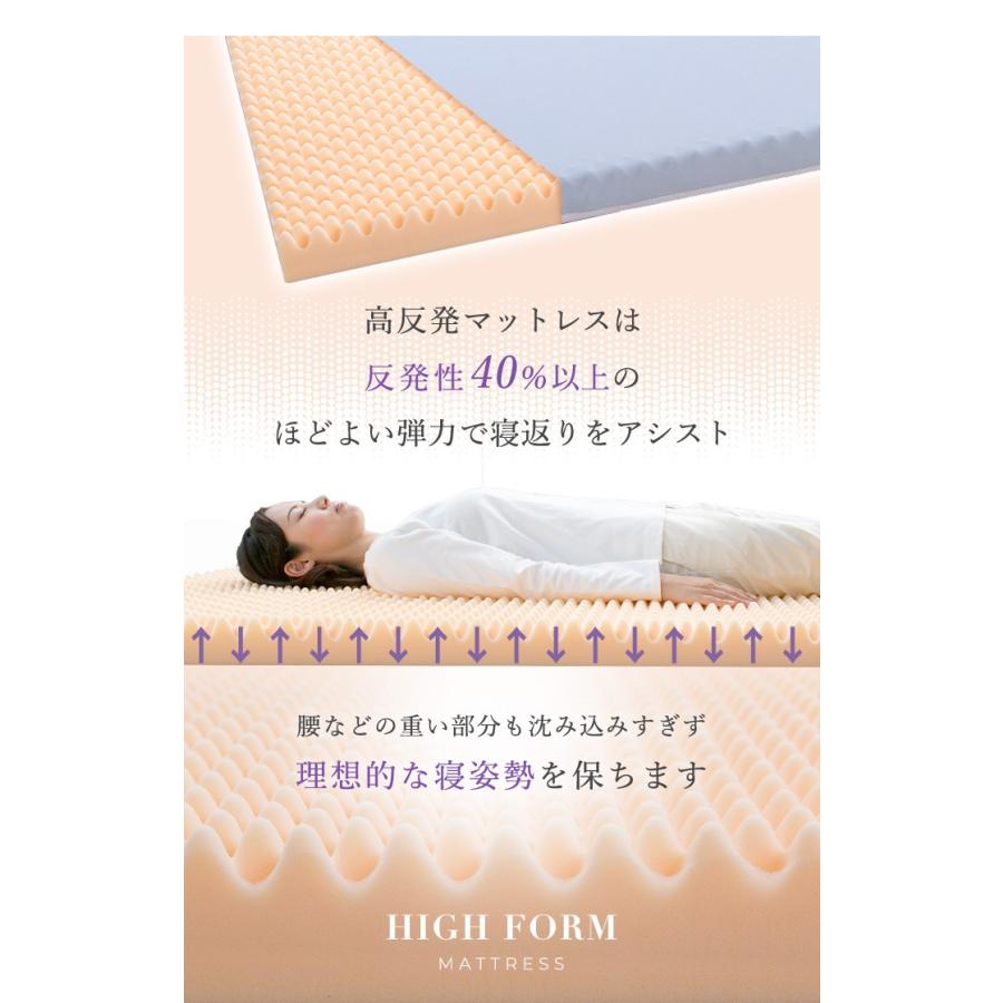 マットレス シングル 高反発マットレス 洗えるカバー 厚さ 8cm 145N