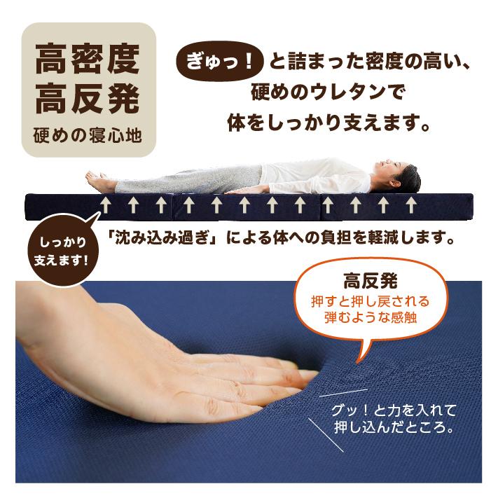 マットレス シングル 三つ折り 高反発マットレス 日本製 厚さ 12cm 極