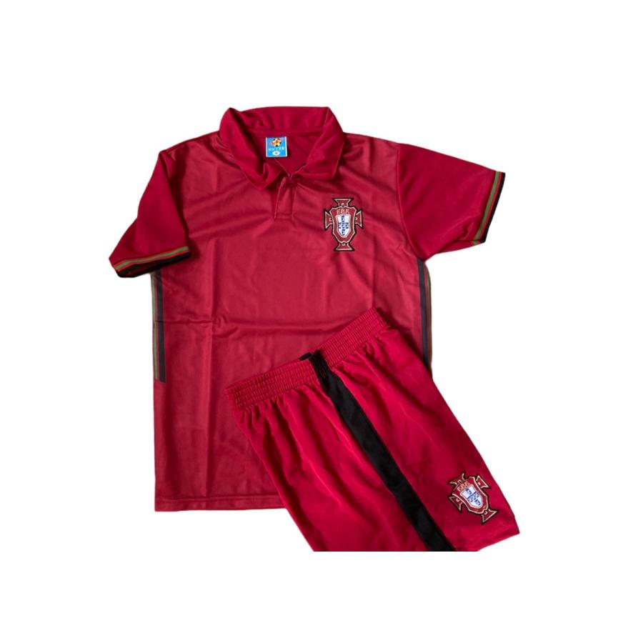 ポルトガル　00s サッカー　ユニフォーム　ジャージ　セットアップ 21/22-ポルトガル代表(ホーム)子供用上下セット サッカー ユニフォーム
