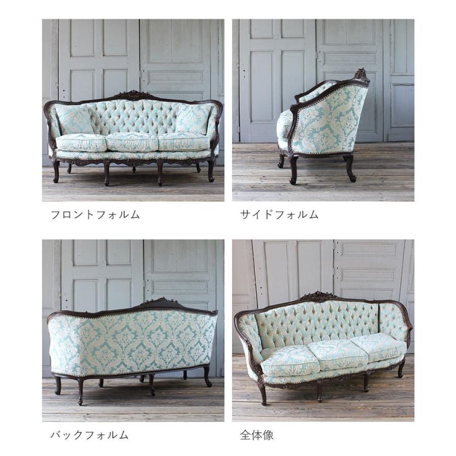 ソファ 1p イタリア製 ロココ調 姫系　猫脚 アンティーク風ダマスク柄 専用】ソファ 1p イタリア製 ロココ調 姫系 猫脚 アンティーク風ダマスク柄