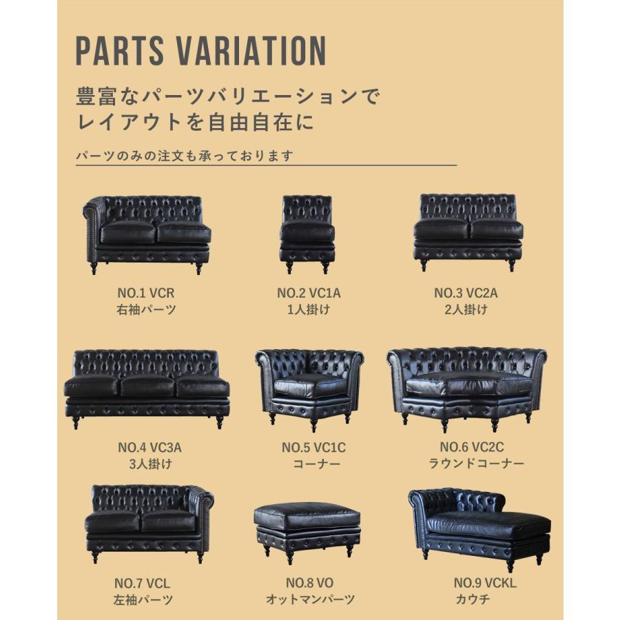 チェスターフィールド ソファ アンティーク L字 コーナーソファ 2人