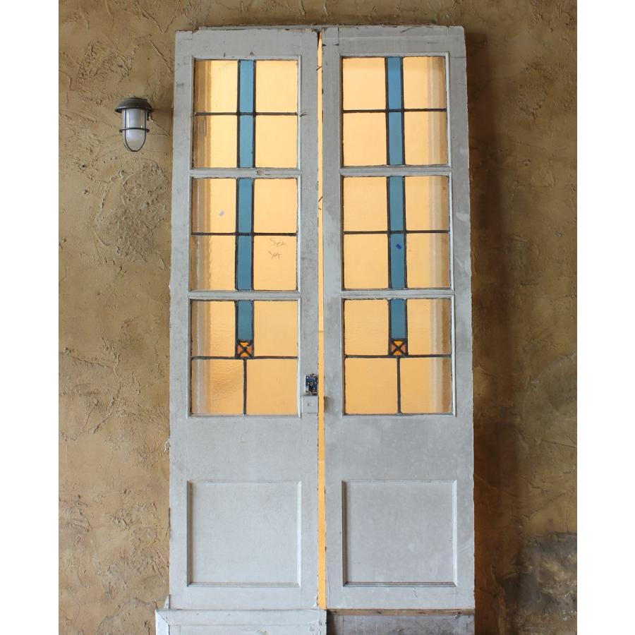 ドア ダブルドア ガラスドア ステンドドア 親子ドア ステンドグラス