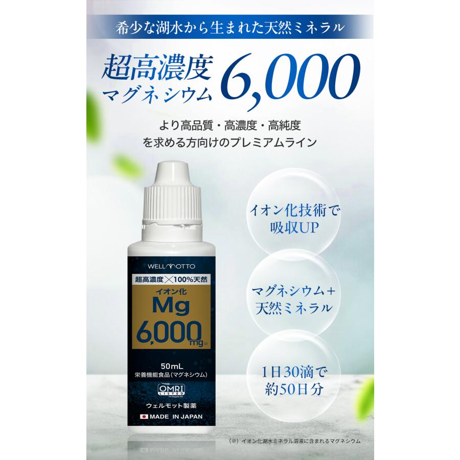 医師監修/製薬会社が開発】 超高濃度 マグネシウム 1本に天然由来100