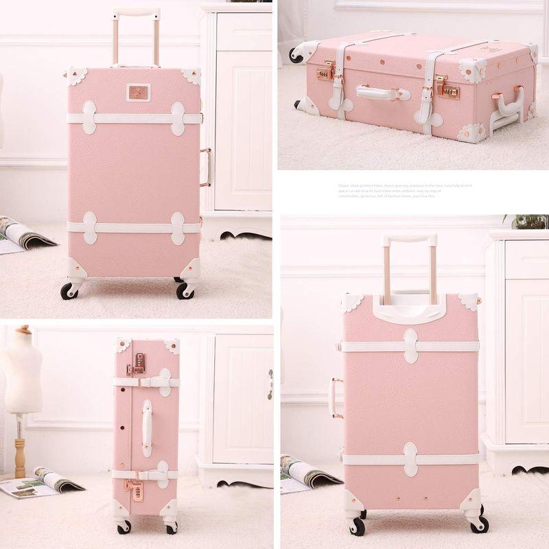 Uniwalker キャリーケース かわいい トランクケース 可愛い レトロ トランク 四輪 復古主義 キャリーバッグ 手作り スーツケース キャリーケース かわいい トランクケース 可愛い レトロ トランク 四輪 復古主義 キャリーバッグ 手作り スーツケース