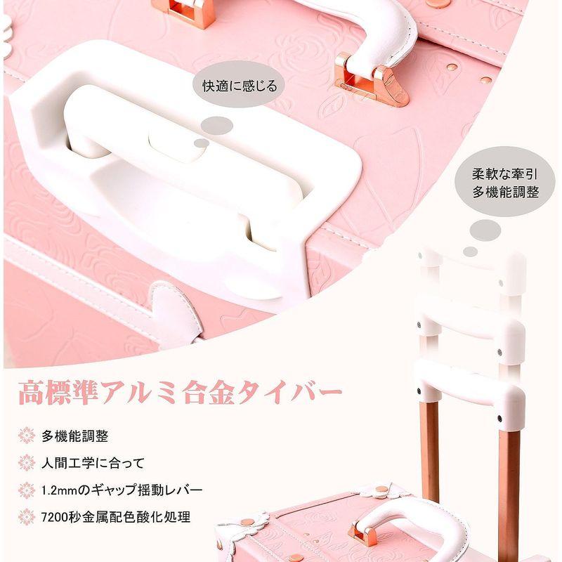 Uniwalker キャリーケース かわいい トランクケース 可愛い レトロ トランク 四輪 復古主義 キャリーバッグ 手作り スーツケース キャリーケース かわいい トランクケース 可愛い レトロ トランク 四輪 復古主義 キャリーバッグ 手作り スーツケース