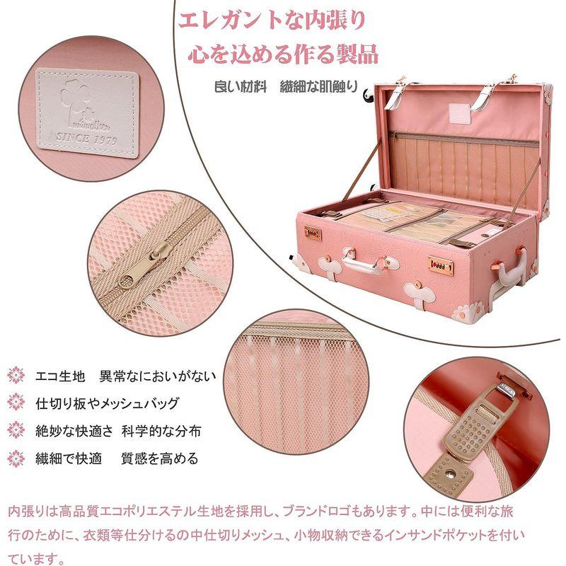 Uniwalker キャリーケース かわいい トランクケース 可愛い レトロ トランク 四輪 復古主義 キャリーバッグ 手作り スーツケース キャリーケース かわいい トランクケース 可愛い レトロ トランク 四輪 復古主義 キャリーバッグ 手作り スーツケース