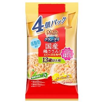 グラン・デリ　銀のさら　パウチ　ほぐし　13歳以上用　バラエティ　緑黄色野菜入り、緑黄色野菜・チーズ入り　(80g×4袋)　ドッグフード | unicharm