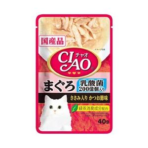 いなばペットフード　CIAO　チャオ　パウチ　乳酸菌入り　まぐろ　ささみ　かつお節味　(40g)｜wellness-web