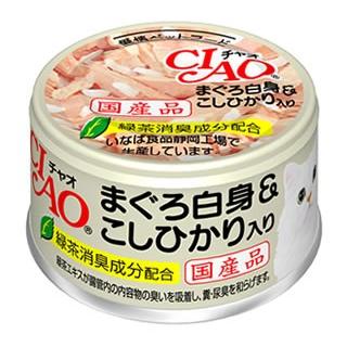 96缶 いなば CIAO チャオ 缶 猫 まぐろ白身＆こしひかり入り CIAO（いなばペットフード） いなばペットフード CIAO チャオ