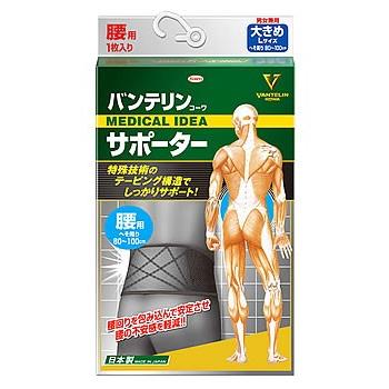 興和新薬　バンテリンコーワサポーター　腰用　男女兼用　大きめ　Lサイズ　ブラック　(1枚)　サポーター｜wellness-web