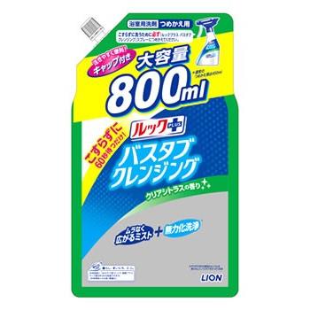 ライオン ルックプラス バスタブクレンジング クリアシトラスの香り 大サイズ つめかえ用 (800mL) 詰め替え用 浴室用洗剤｜wellness-web