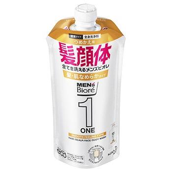 花王 メンズビオレ One オールインワン全身洗浄料 髪 肌なめらかタイプ つめかえ用 340ml 詰め替え用 顔 髪 体 ノンシリコン ドラッグストアウェルネス 通販 Paypayモール