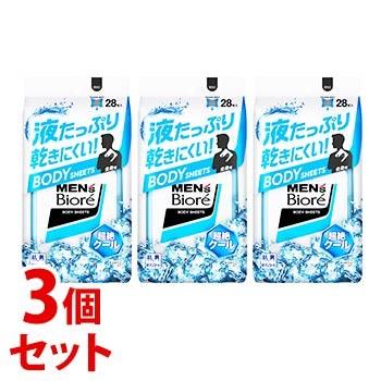 セット販売 花王 メンズビオレ ボディシート 超絶クール 28枚 3個セット 男性用 制汗デオドラント剤 全身用 ドラッグストアウェルネス 通販 Paypayモール