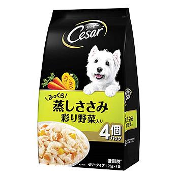 マースジャパン シーザー 成犬用 ふっくら蒸しささみ 彩り野菜入り (70g×4袋) ドッグフード｜wellness-web