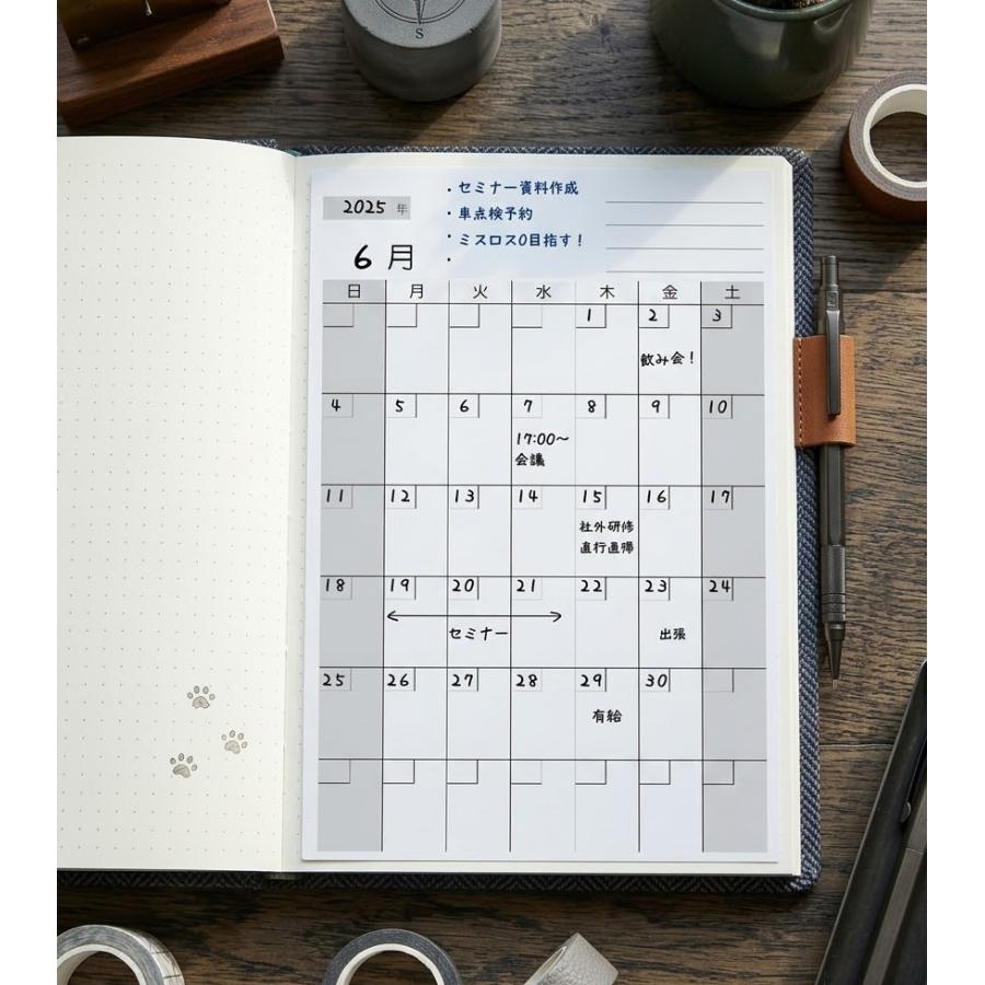 シールカレンダー｜ダイアリー スケジュール 日記帳 手帳 オリジナル