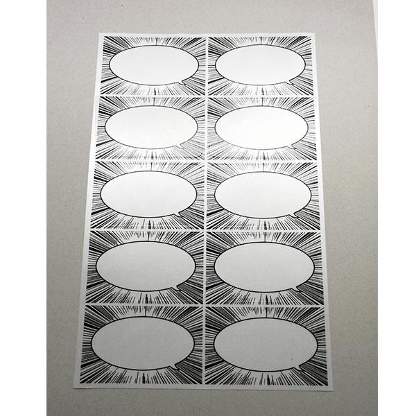 コメントシール｜セリフ フキダシ 国名 集中線 漫画 イベント 布製